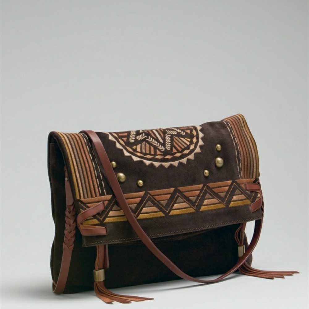 Ugg Sante fe embroidered foldover clutch, nwt!